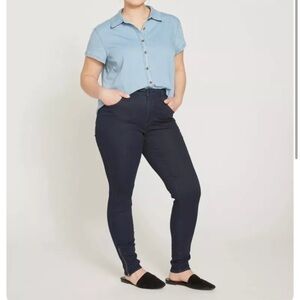 Universal Standard Sz 10 Women’s Zipper Hem Seine Skinny Jeans Dark Indigo